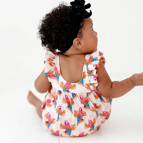 Amelia Romper in Parrots Baby Bubble - Picture 4 of 4